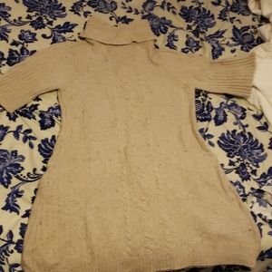 Oatmeal colored turtleneck dress